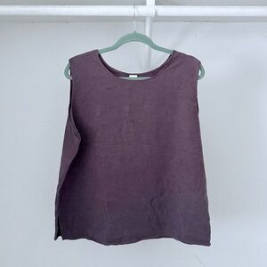 1990s Tencel Dusty Purple Sleeveless Pullover Top